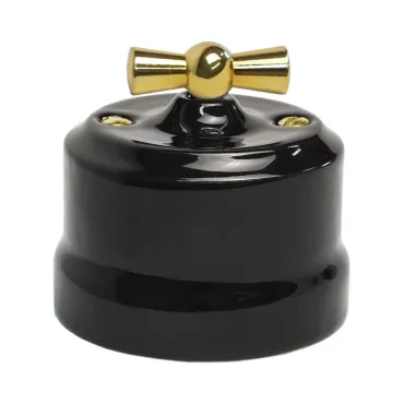 Переключатель поворотный с латунной ручкой Edisel Verona KVChSw1-K04