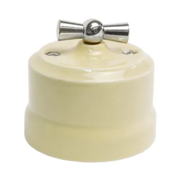 Переключатель поворотный с серебристой ручкой Edisel Verona KVChSw1-K02