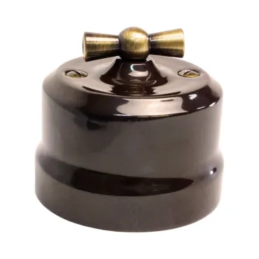 Переключатель поворотный с бронзовой ручкой Edisel Verona KVBSw2-K03