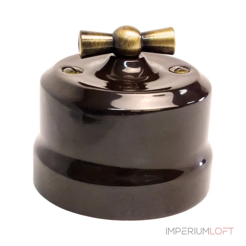 Переключатель поворотный с бронзовой ручкой Edisel Verona KVBSw2-K03
