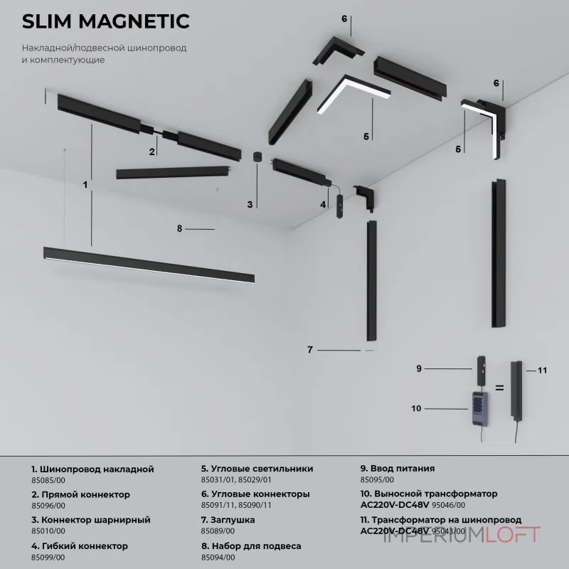 Соединитель для круглого шарнирного коннектора чёрный Elektrostandard slim magnetic a063967