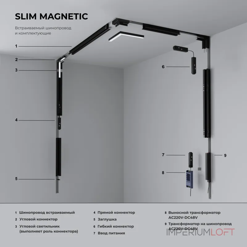 Встраиваемый шинопровод ГКЛ 12,5мм Elektrostandard Slim Magnetic a067494 Встраиваемый шинопровод ГКЛ 12,5мм Elektrostandard Slim Magnetic a067494