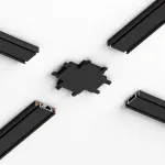 Четырёхсторонний соединитель для накладного шинопровода чёрный Elektrostandard flat magnetic a063738