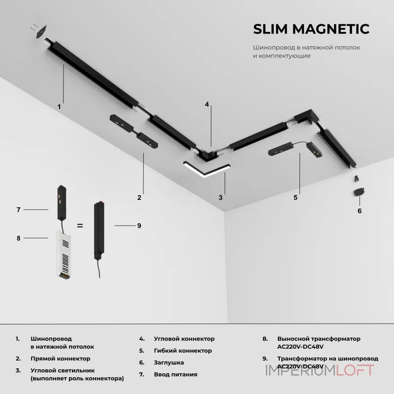 Соединительная планка для шинопровода в натяжной потолок Elektrostandard slim magnetic a068100 Соединительная планка для шинопровода в натяжной потолок Elektrostandard slim magnetic a068100