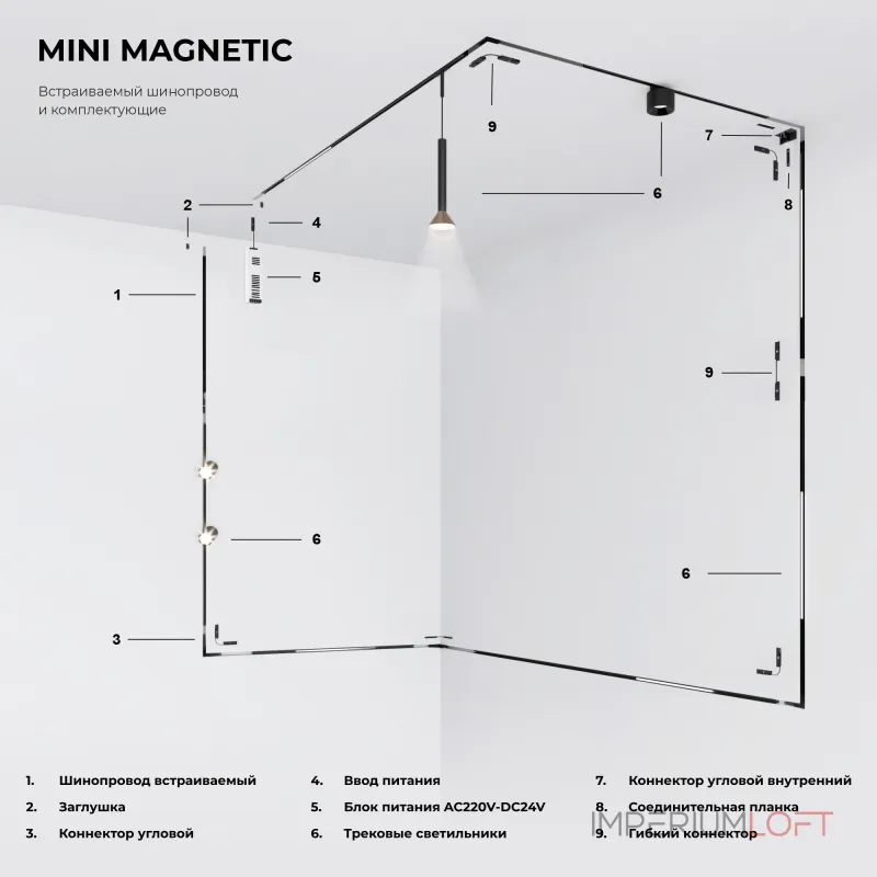 Соединительная планка для шинопровода 1 шт. Elektrostandard mini magnetic a065636