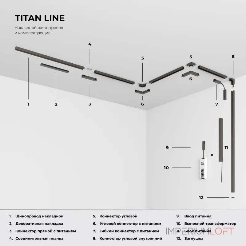 Шинопровод накладной титан Elektrostandard Line Magnetic Titan 2м 85227/00 Шинопровод накладной титан Elektrostandard Line Magnetic Titan 2м 85227/00