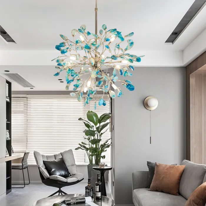 Потолочная люстра AGATE 8 L12 Blue от ImperiumLoft