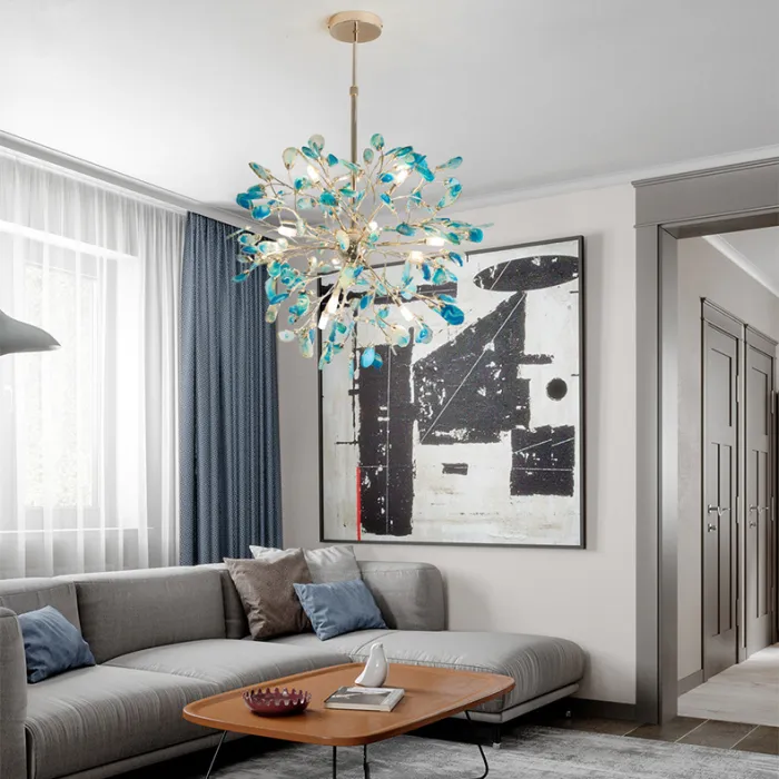 Потолочная люстра AGATE 8 L12 Blue от ImperiumLoft