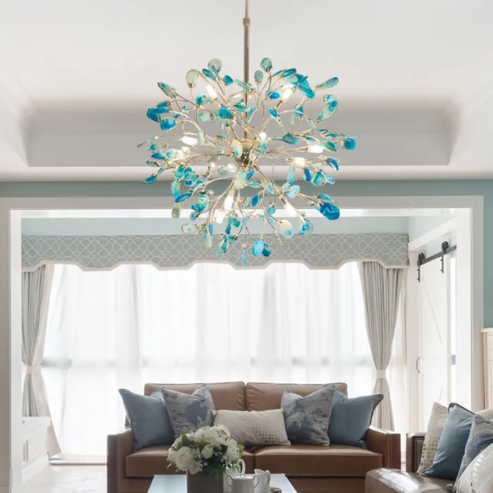 Потолочная люстра AGATE 8 L12 Blue от ImperiumLoft