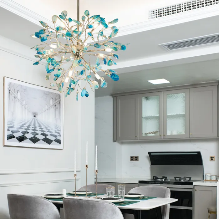 Потолочная люстра AGATE 8 L12 Blue от ImperiumLoft