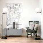 Торшер FlexIC Lights Family Michael Anastassiades Black  со стеклянным плафоном в форме шара