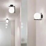 Бра FlexIC Lights Family Michael Anastassiades Black со стеклянным плафоном в форме шара