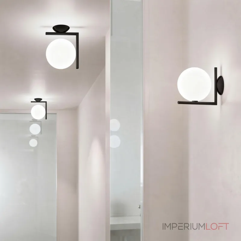 Бра FlexIC Lights Family Michael Anastassiades Black со стеклянным плафоном в форме шара Бра FlexIC Lights Family Michael Anastassiades Black со стеклянным плафоном в форме шара