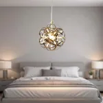 Подвесная люстра Mi Raimond Lamp D20 Gold  с ажурным плафоном