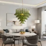 Подвесная люстра LOBBY GREEN H69 со стеклянными лепестками