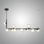 Подвесной светильник LINDA LONG P10 Black Double со стеклянными двойными шарами