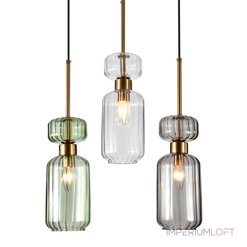 Подвесной светильник Escada 1141/3S E14*60W Clear/Green/Smoke