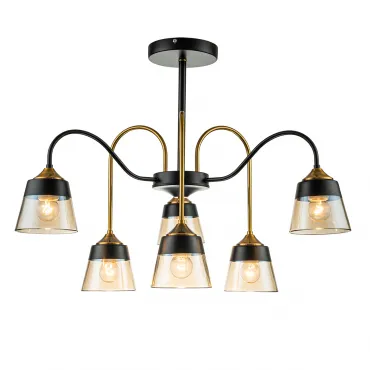 Светильник на штанге Escada 1147/6P E27*40W Black/Brass