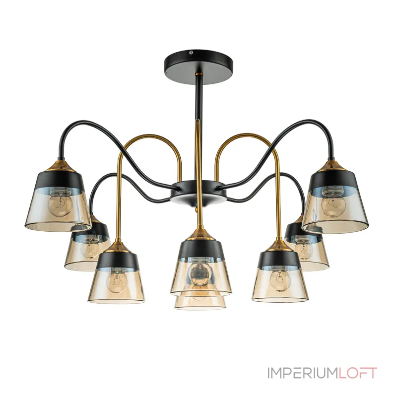 Светильник на штанге Escada 1147/8P E27*40W Black/Brass