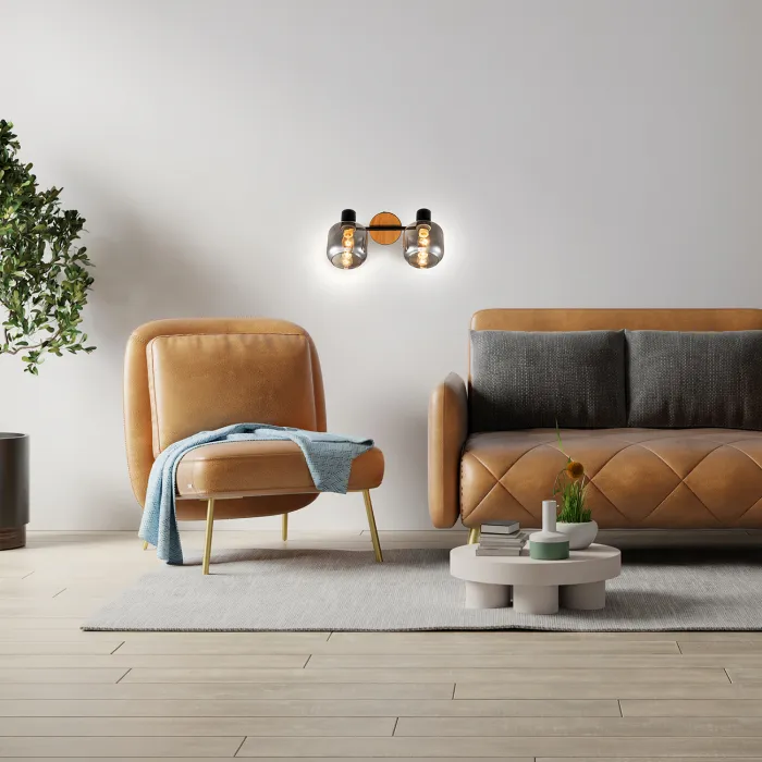 Escada 10177/2A E14*40W Black/Chrome/Wood от ImperiumLoft