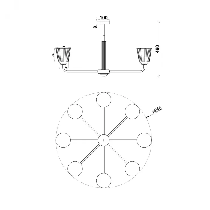 Escada 685/8PL E14*60W Copper от ImperiumLoft