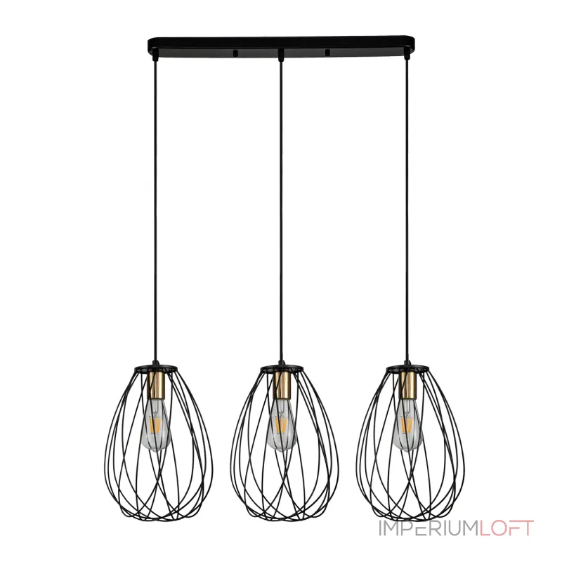Подвесной светильник Escada 10180/3S E27*60W Black/Brass