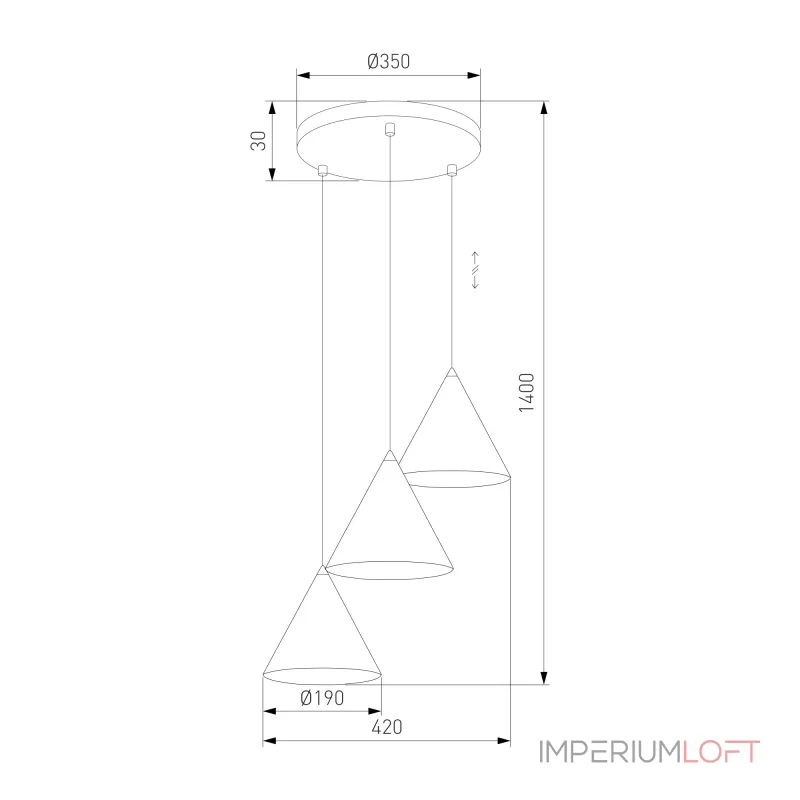 Подвесной светильник TK Lighting Cono 10012