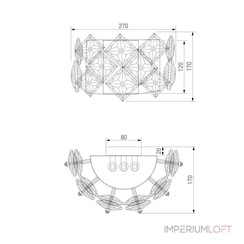 Настенный хрустальный светильник Bogate's Rubis a067826