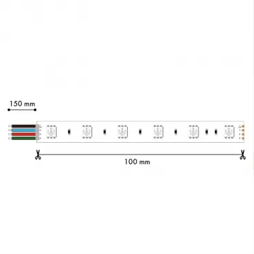 Лента светодиодная, 5M, SMD5050, 12W/m, RGB, IP20 2001-71220