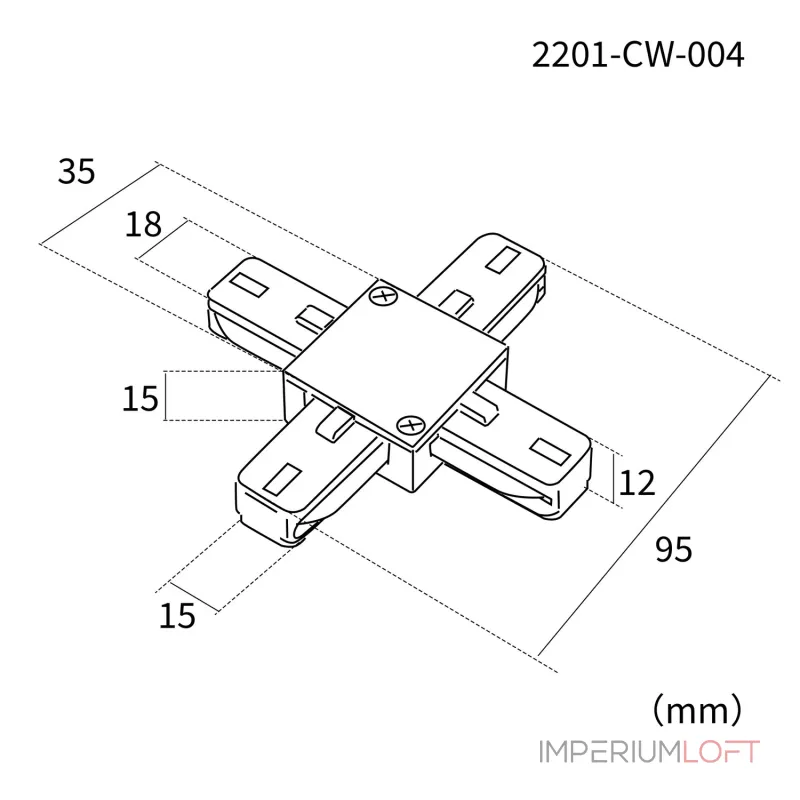 Коннектор L95xW95xH15 Favourite Practica 2201-CW-004