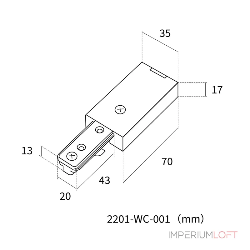 Коннектор L70xW35xH17 Favourite Practica 2201-WC-001