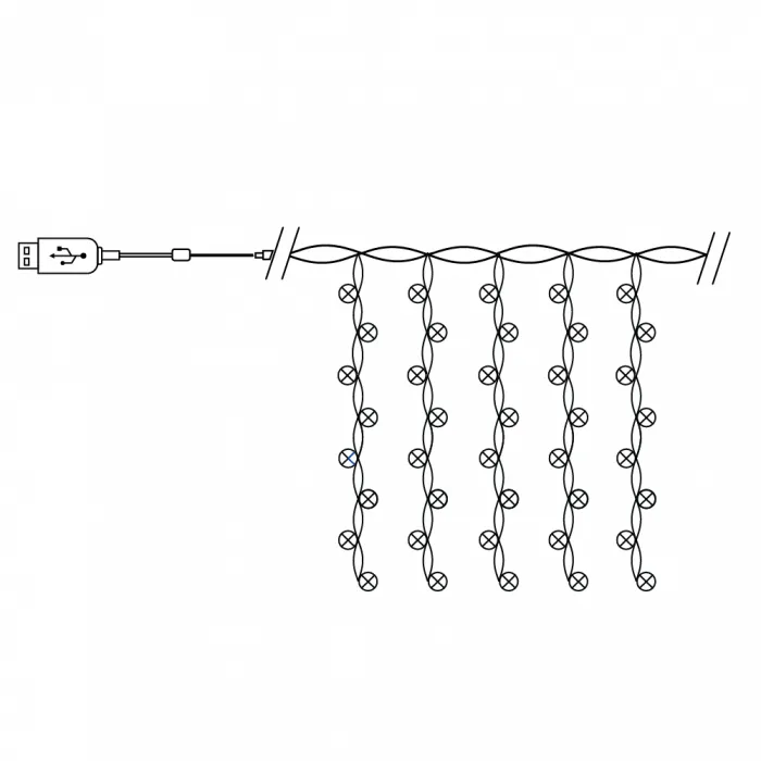Гирлянда дождь FERON CL591 480LED (мультиколор) 3*3м+3м IP20 5W 41640 от ImperiumLoft