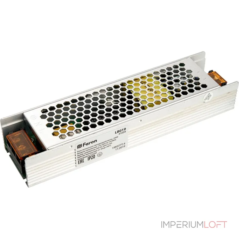 Трансформатор электронный для светодиодной ленты Feron LB019 24Вт 4.1A 100W 41059 Трансформатор электронный для светодиодной ленты Feron LB019 24Вт 4.1A 100W 41059