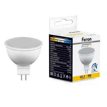 Лампа светодиодная диммируемая Feron LB-561 MR16 G5.3 9W 230V 2700K 51070 Лампа светодиодная диммируемая Feron LB-561 MR16 G5.3 9W 230V 2700K 51070