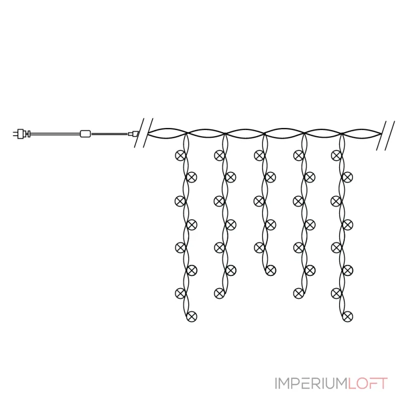 Бахрома световая Feron CL23 32349 Цвет арматуры хром Цвет плафонов белый Бахрома световая Feron CL23 32349 Цвет арматуры хром Цвет плафонов белый
