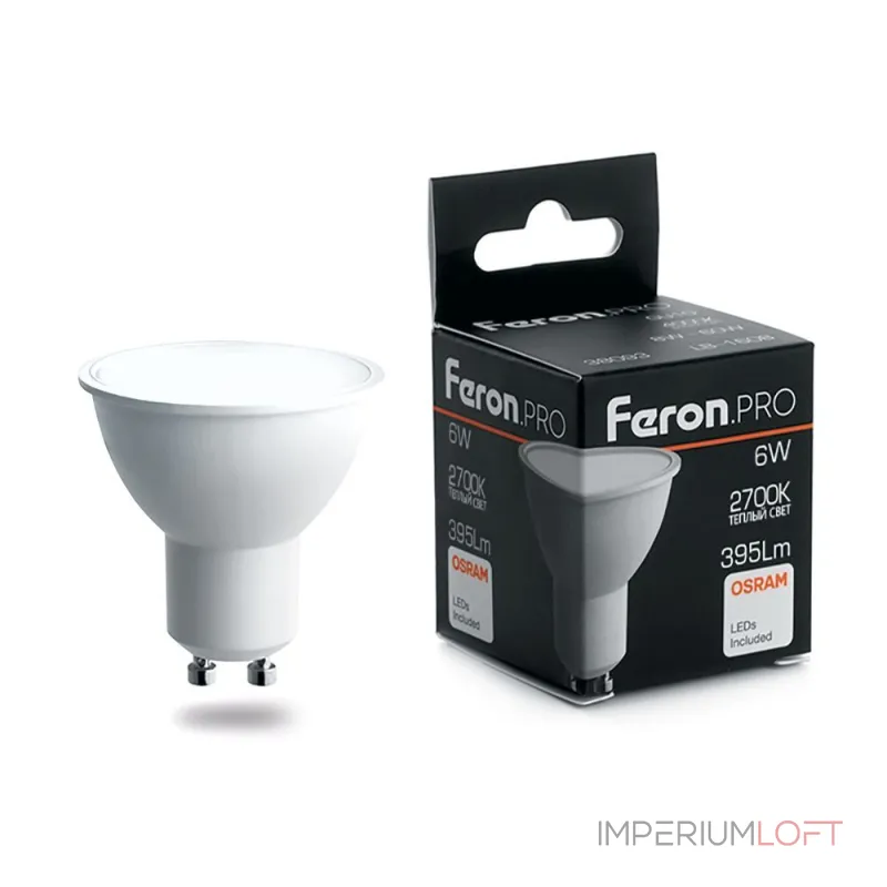 Лампа светодиодная Feron LB-1606 GU10 6Вт 2700K 38086 Цвет арматуры черный Цвет плафонов белый Лампа светодиодная Feron LB-1606 GU10 6Вт 2700K 38086 Цвет арматуры черный Цвет плафонов белый