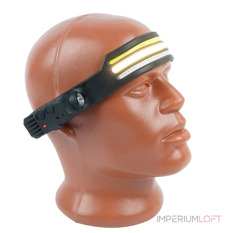 Фонарь налобный TH2316 c аккумулятором 5W, 1200mAh IP44, USB type-C, ABS пластик, резина Feron 52110 от ImperiumLoft