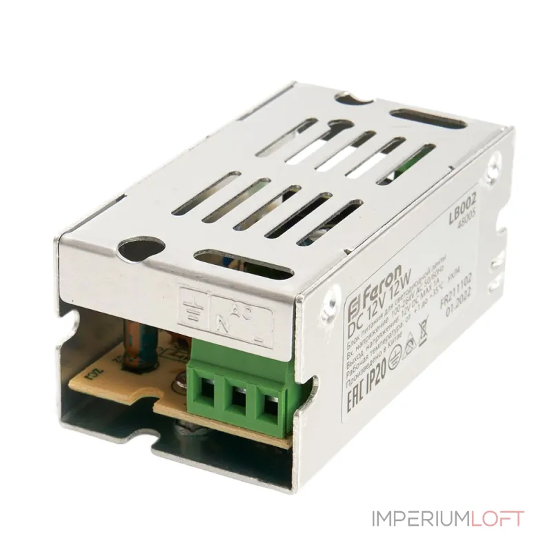 Трансформатор электронный для светодиодной ленты Feron LB002 12Вт 1A 12W 48005
