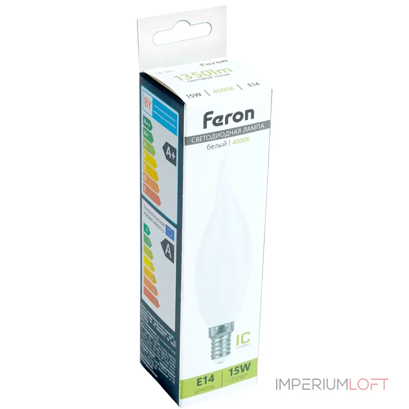 Лампа светодиодная LB-980 C37T (свеча на ветру) 15W 175-265V E14 4000К (белый) Feron 52075 Лампа светодиодная LB-980 C37T (свеча на ветру) 15W 175-265V E14 4000К (белый) Feron 52075