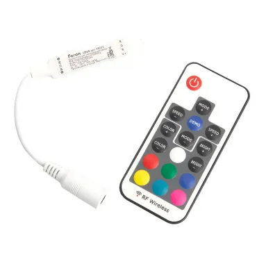Контроллер RGB mini для светодиодной ленты с П/У Feron LD66 12, 24 Вт 24, 48W 48032