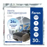 Светодиодная LED лента 180SMD(2835)/м 16Вт/м 24V 6000К 30м IP20 Feron 53091