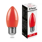 Лампа светодиодная Feron LB-376 свеча E27 1W красный 25928 от ImperiumLoft