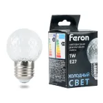 Лампа светодиодная 6400K E27 1W 230V Шар Feron 52176 от ImperiumLoft