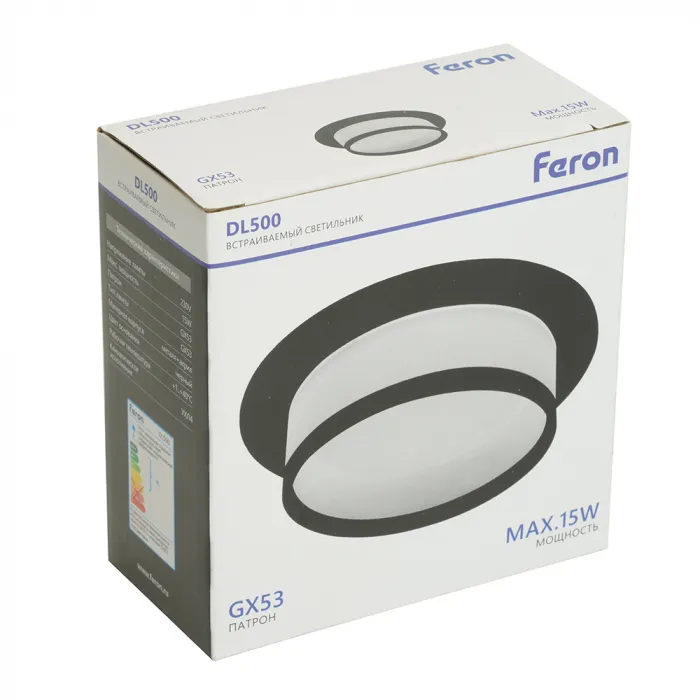 Светильник потолочный встраиваемый Feron DL500 GX53 IP20 15W от ImperiumLoft