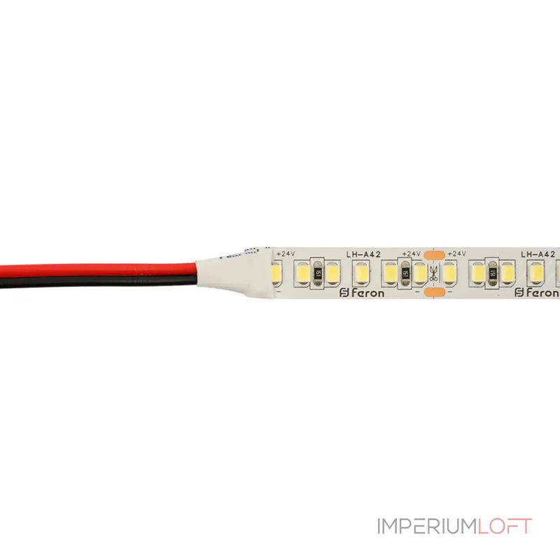 Светодиодная LED лента 180SMD(2835)/м 16Вт/м 24V 6000К 30м IP20 Feron 53091