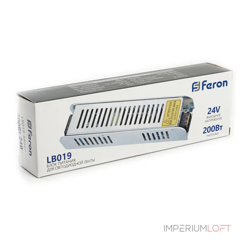 Трансформатор электронный для светодиодной ленты Feron LB019 24Вт 8,3A 200W 48047