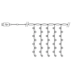 Гирлянда дождь FERON CL590 240LED 2700К (теплый белый) 2*2м+2м IP20 25W 41635