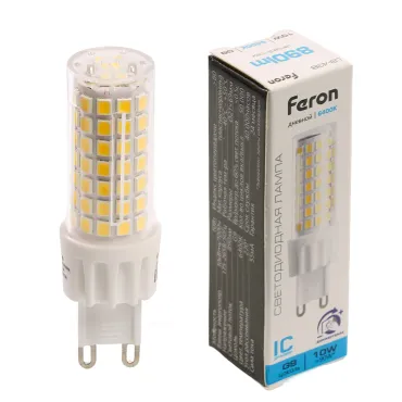 Лампа светодиодная диммируемая G9 10W 175-265V 6400K Feron 51743
