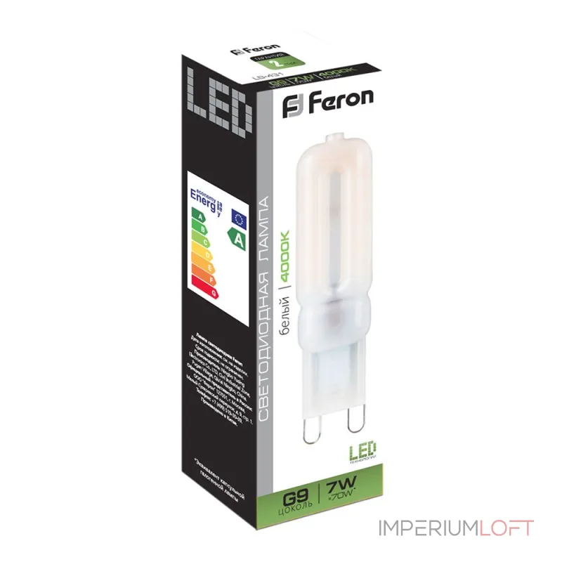 Лампа светодиодная Feron LB-431 G9 7W 230V 4000K 25756