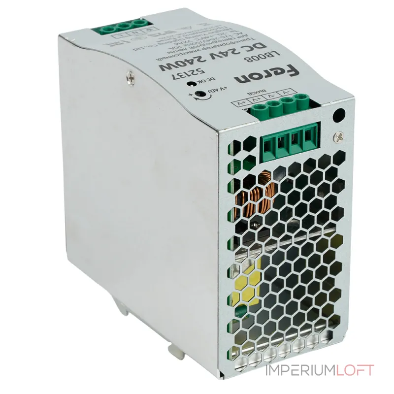 Трансформатор электронный для светодиодной ленты на DIN-рейку 240W 24V 63*125.5*113мм IP20 Feron 52137 Трансформатор электронный для светодиодной ленты на DIN-рейку 240W 24V 63*125.5*113мм IP20 Feron 52137